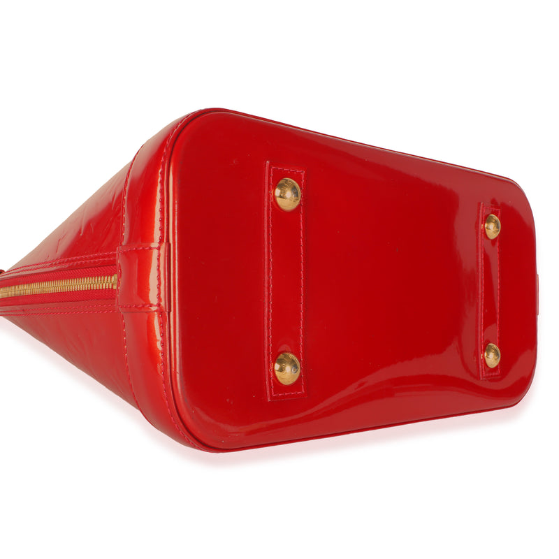 Louis Vuitton Pomme Damour Monogram Vernis Alma Pm Red Patent Leather Bag