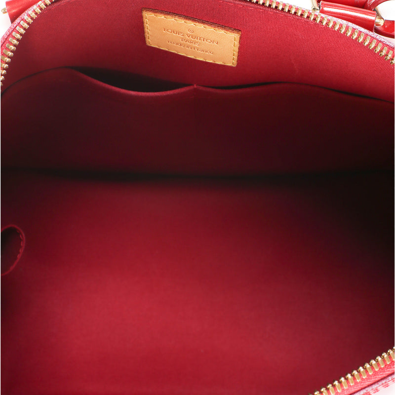 Louis Vuitton Pomme Damour Monogram Vernis Alma Pm Red Patent Leather Bag