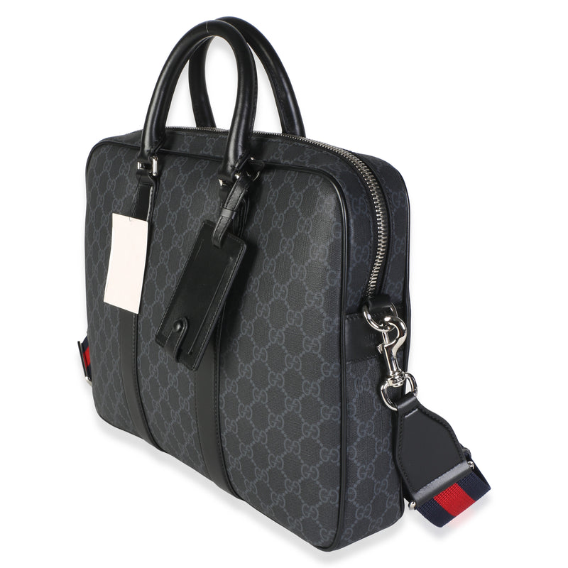 Gucci Black Gg Supreme Canvas Briefcase Bag