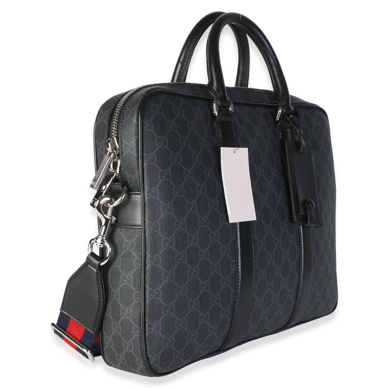 Gucci Black Gg Supreme Canvas Briefcase Bag