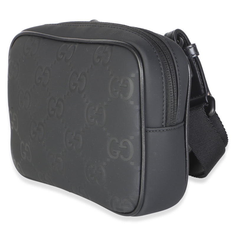 Gucci Black Gg Matte Rubber Effect Edge Mini Crossbody Plastic/rubber