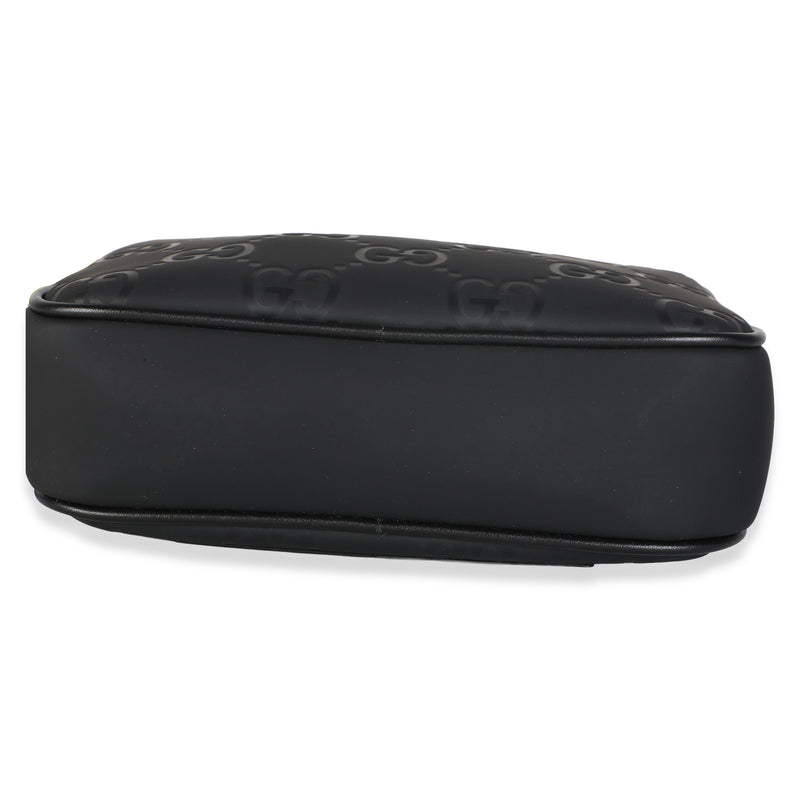 Gucci Black Gg Matte Rubber Effect Edge Mini Crossbody Plastic/rubber
