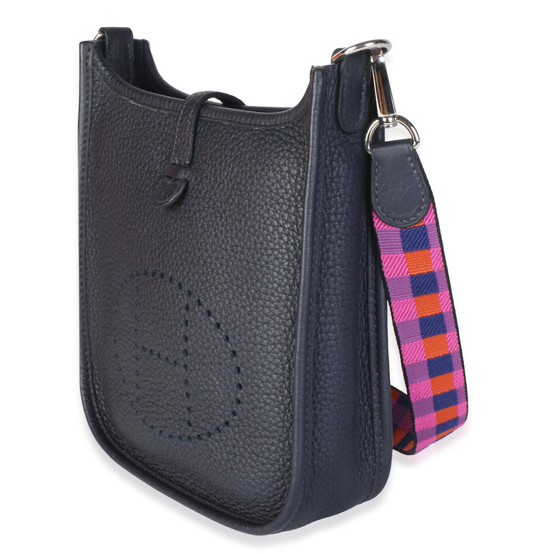 Hermès Bleu Nuit Clemence Saphir Anemone Maxi Quadrille Mini Evelyne Tpm 16 Blue Leather Bag