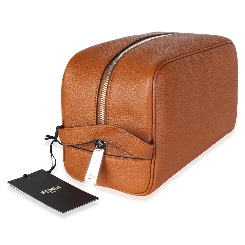 Fendi Brown Cuoio Romano Travel Kit Brown; Tan Leather