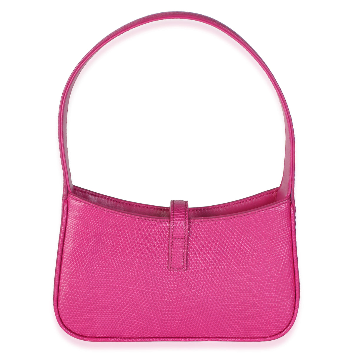 Saint Laurent Acid Pink Lizard Embossed Calfskin Le 5 A 7 Mini Hobo Exotic