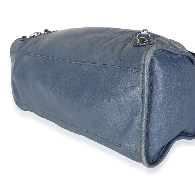 Balenciaga Bleu Persan Agneau Classic Hardware City Bag Blue Leather