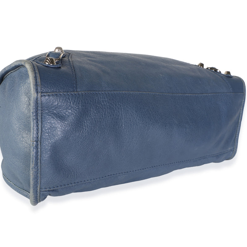 Balenciaga Bleu Persan Agneau Classic Hardware City Bag Blue Leather