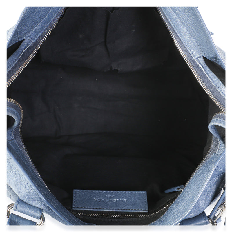 Balenciaga Bleu Persan Agneau Classic Hardware City Bag Blue Leather