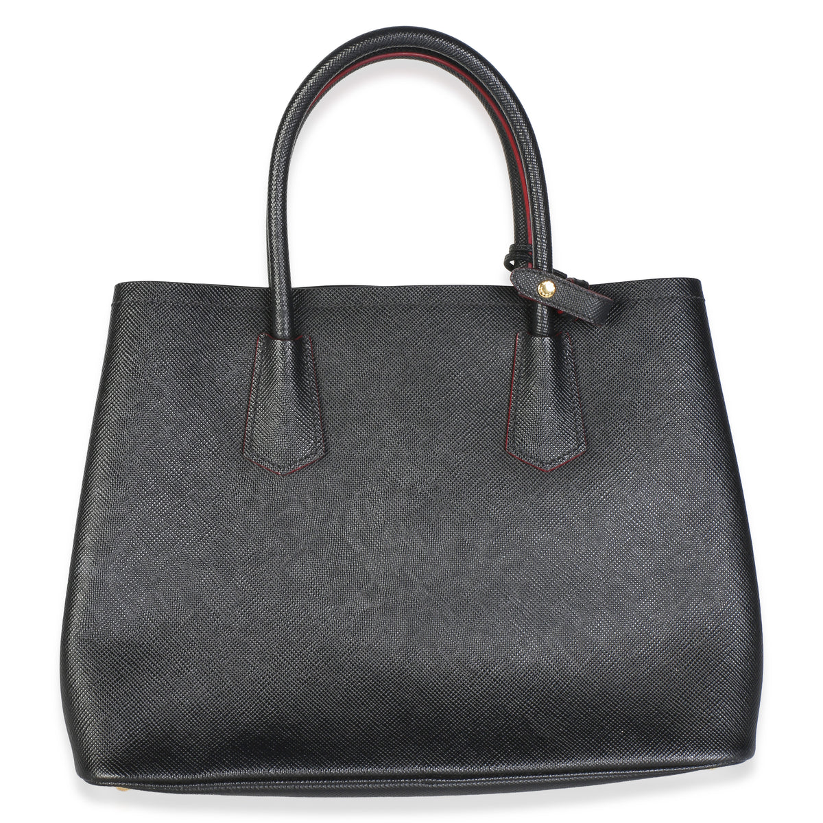 Prada Black Saffiano Medium Double Bag Leather