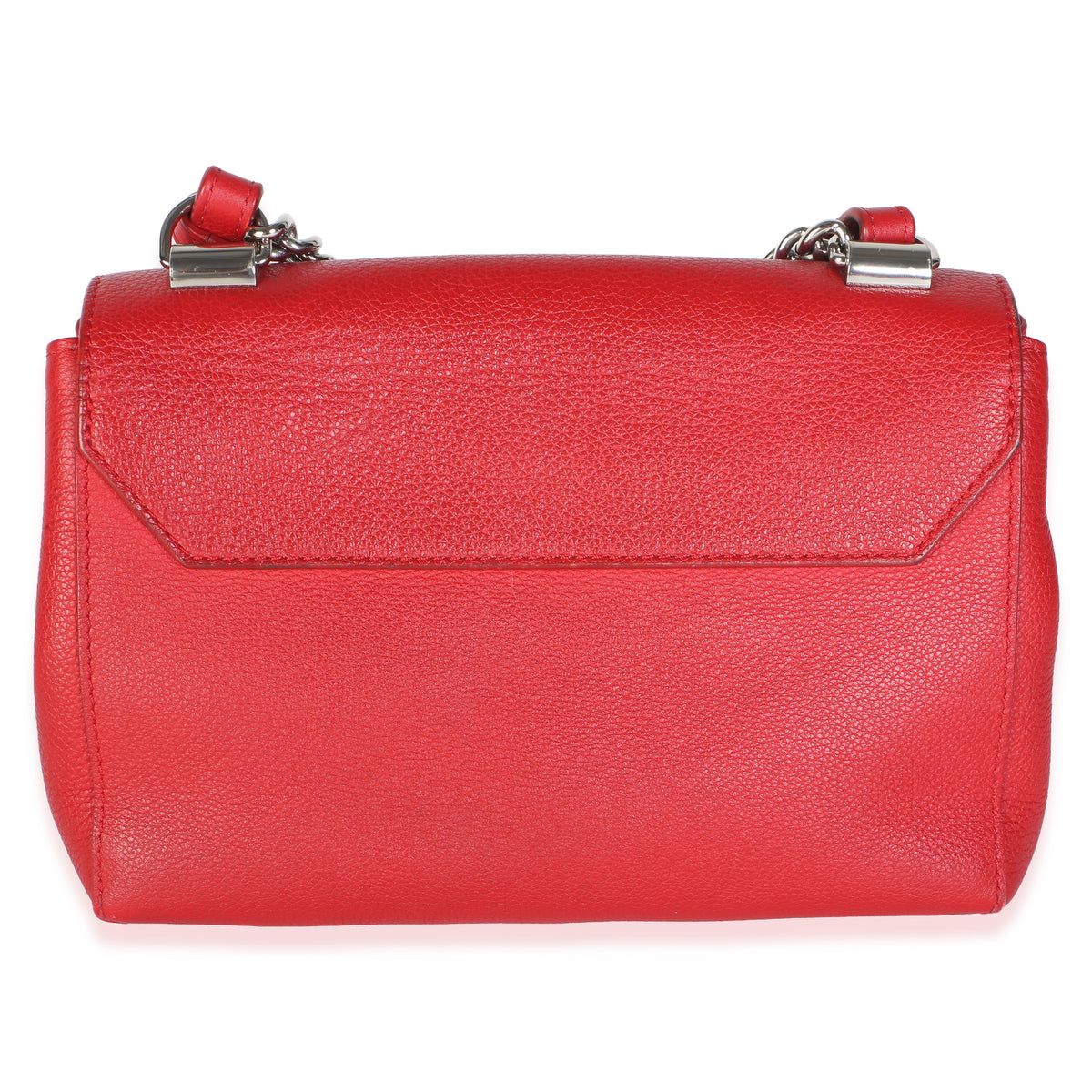 Louis Vuitton Rubis Calfskin Lockme Ii Chain Bb Red Leather Bag