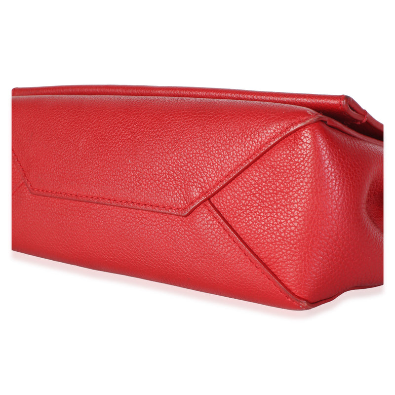 Louis Vuitton Rubis Calfskin Lockme Ii Chain Bb Red Leather Bag