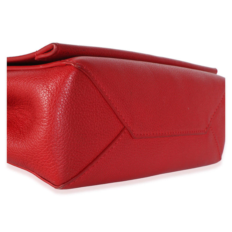 Louis Vuitton Rubis Calfskin Lockme Ii Chain Bb Red Leather Bag