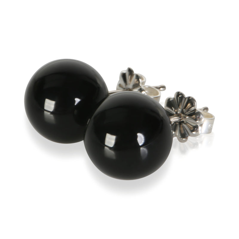 Tiffany & Co. Sterling Silver Onyx Earrings 925