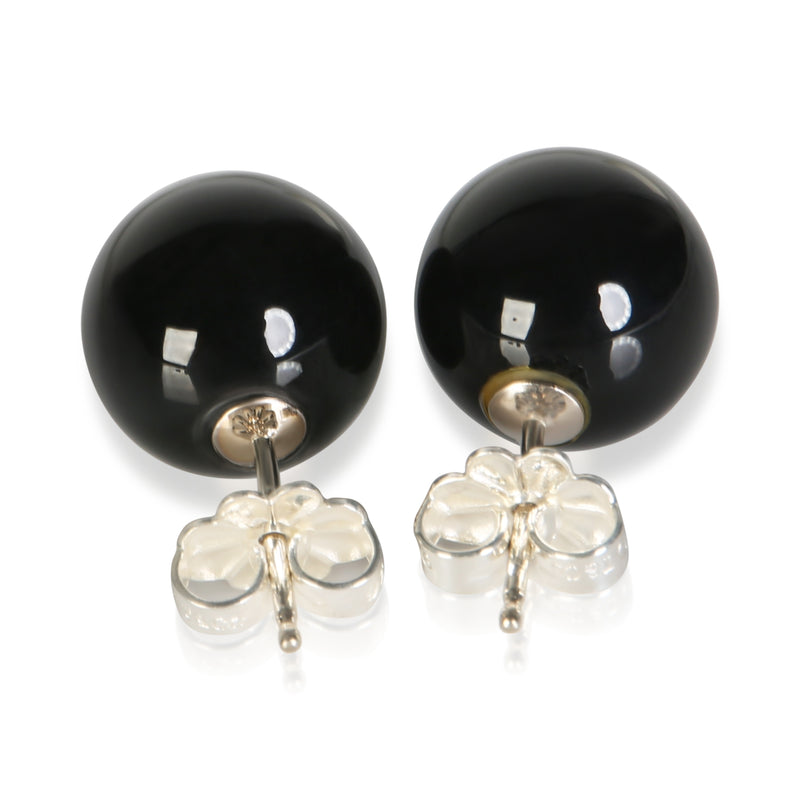 Tiffany & Co. Sterling Silver Onyx Earrings 925