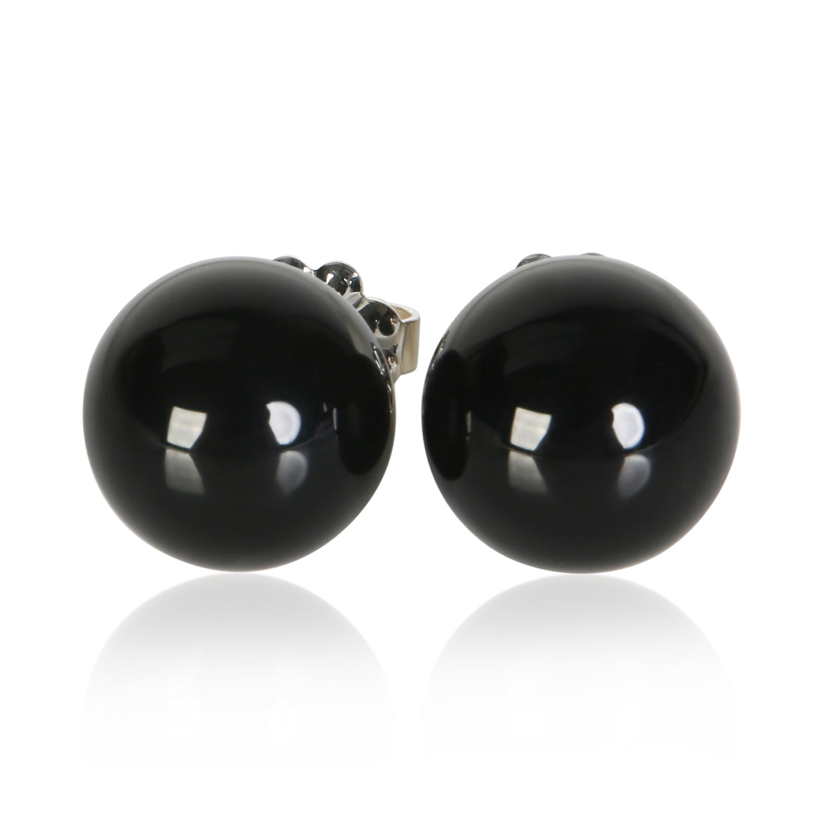 Tiffany & Co. Sterling Silver Onyx Earrings 925