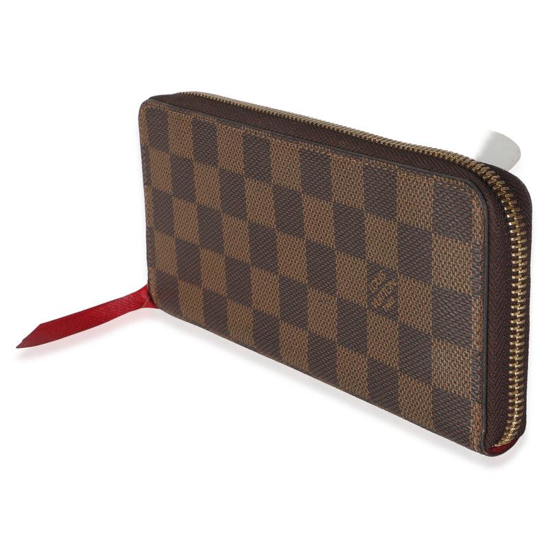 Louis Vuitton Cherry Damier Canvas Clemence Wallet Brown Coated