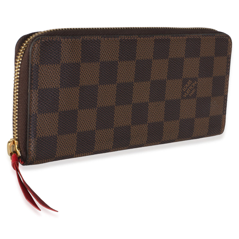 Louis Vuitton Cherry Damier Canvas Clemence Wallet Brown Coated