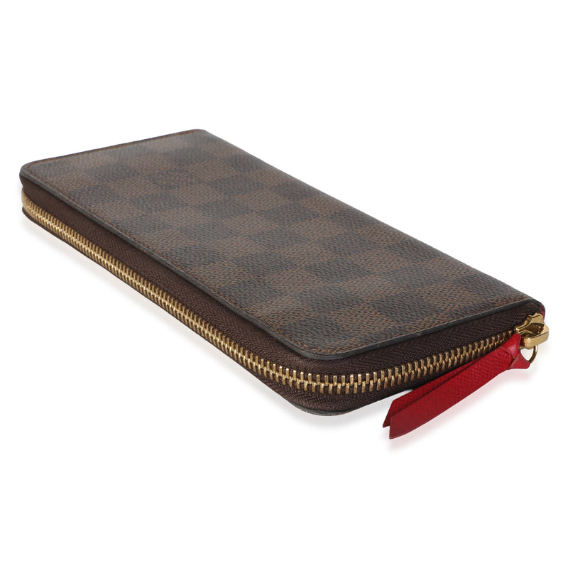Louis Vuitton Cherry Damier Canvas Clemence Wallet Brown Coated