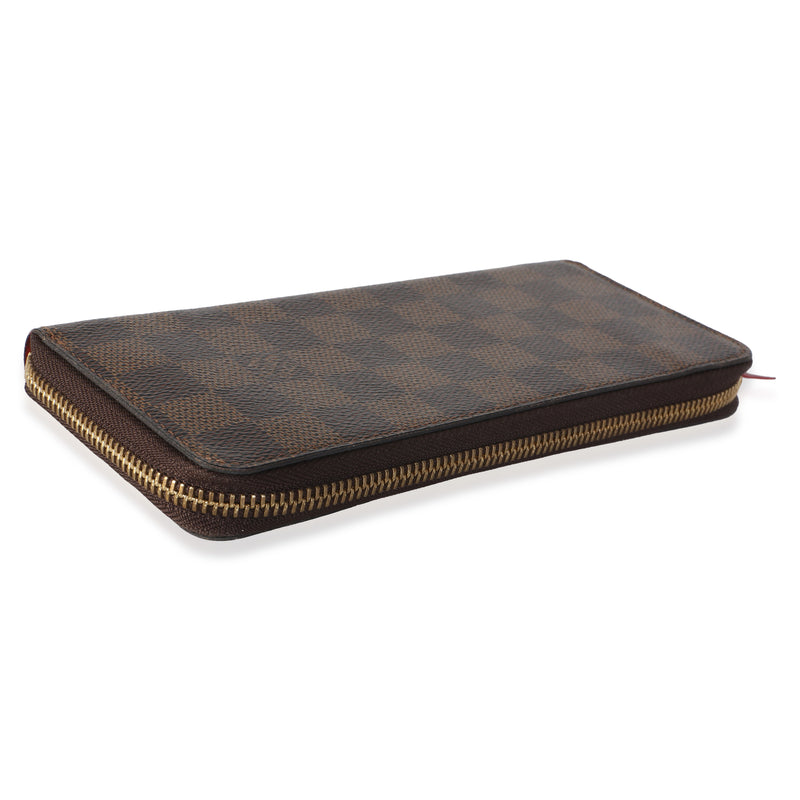Louis Vuitton Cherry Damier Canvas Clemence Wallet Brown Coated
