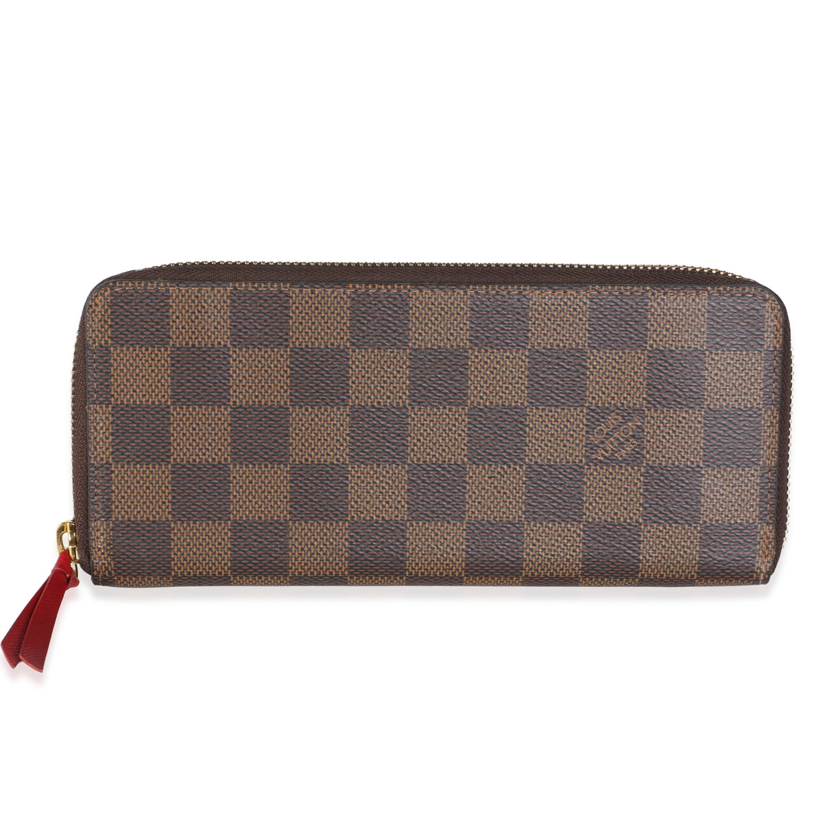 Louis Vuitton Cherry Damier Canvas Clemence Wallet Brown Coated