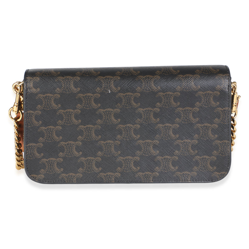 Celine Brown Triomphe Canvas Multipochette Shoulder Bag Coated