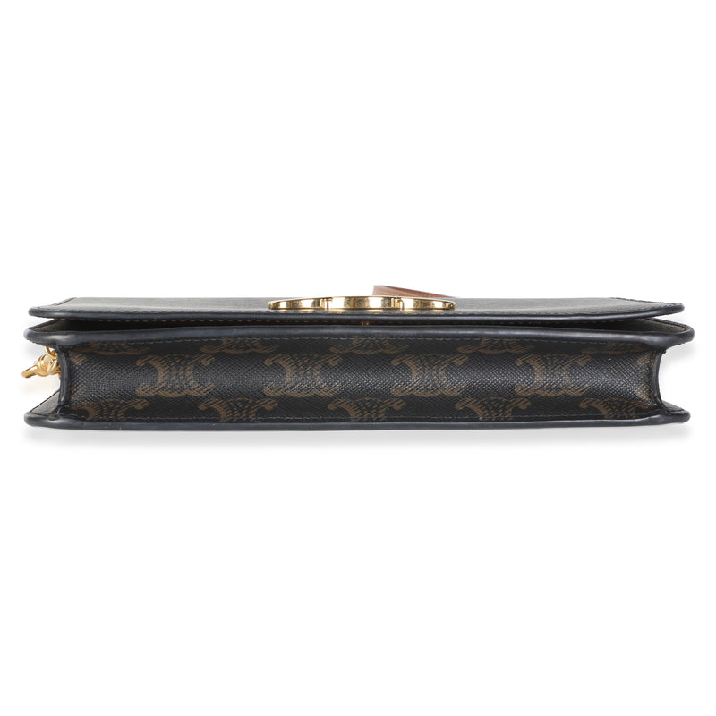 Celine Brown Triomphe Canvas Multipochette Shoulder Bag Coated