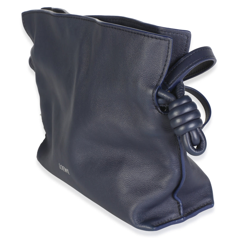 Loewe Abyss Blue Nappa Calfskin Mini Flamenco Knot Clutch Leather
