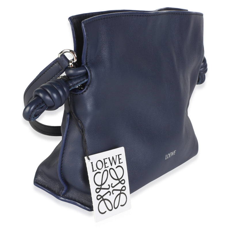 Loewe Abyss Blue Nappa Calfskin Mini Flamenco Knot Clutch Leather