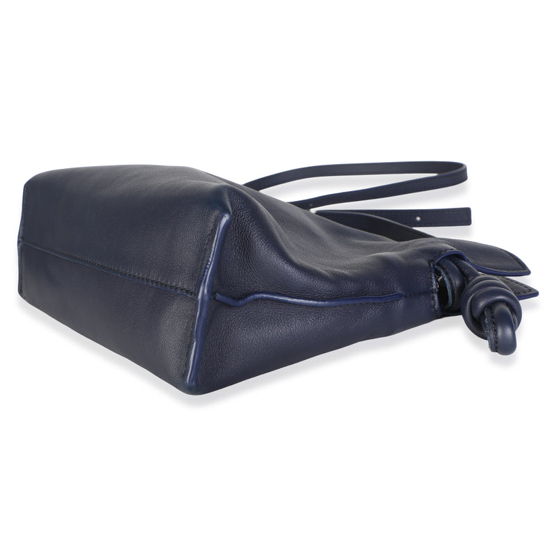 Loewe Abyss Blue Nappa Calfskin Mini Flamenco Knot Clutch Leather