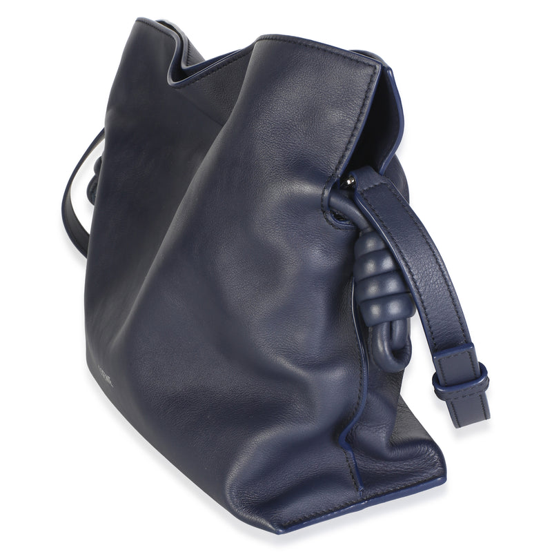 Loewe Abyss Blue Nappa Calfskin Medium Flamenco Knot Clutch Leather