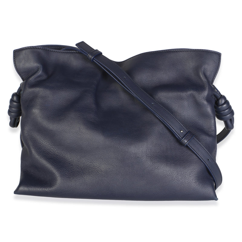 Loewe Abyss Blue Nappa Calfskin Medium Flamenco Knot Clutch Leather