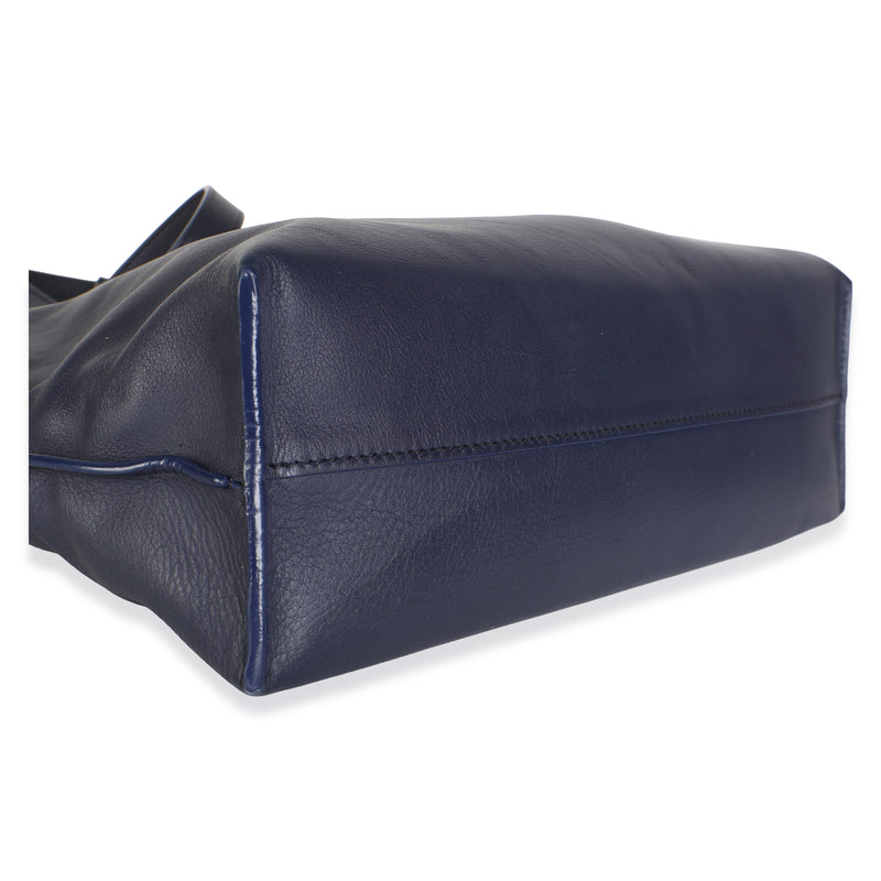 Loewe Abyss Blue Nappa Calfskin Medium Flamenco Knot Clutch Leather