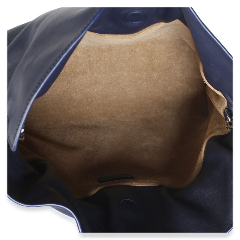 Loewe Abyss Blue Nappa Calfskin Medium Flamenco Knot Clutch Leather