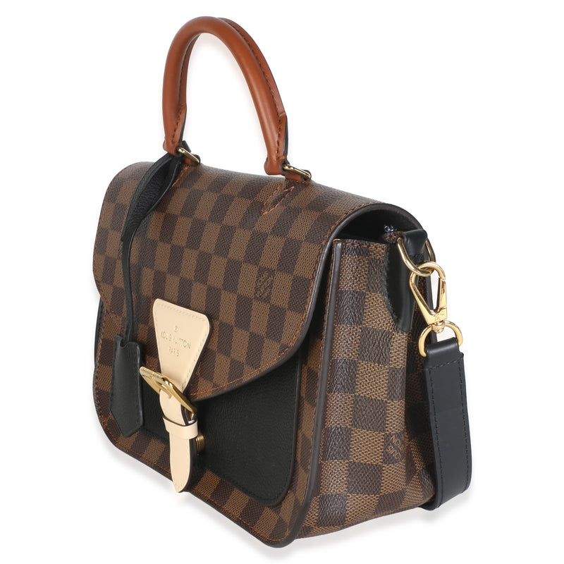 Louis Vuitton Black Damier Ebene Canvas Beaumarchais Brown; Tan Canvas; Leather Bag