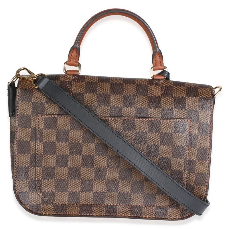 Louis Vuitton Black Damier Ebene Canvas Beaumarchais Brown; Tan Canvas; Leather Bag