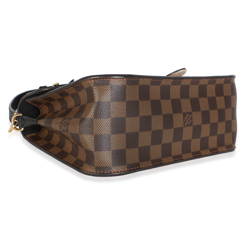 Louis Vuitton Black Damier Ebene Canvas Beaumarchais Brown; Tan Canvas; Leather Bag