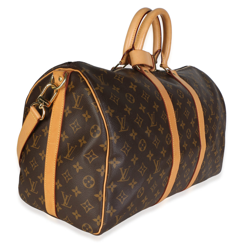 Louis Vuitton Monogram Canvas Keepall Bandouliere 45 Brown Bag