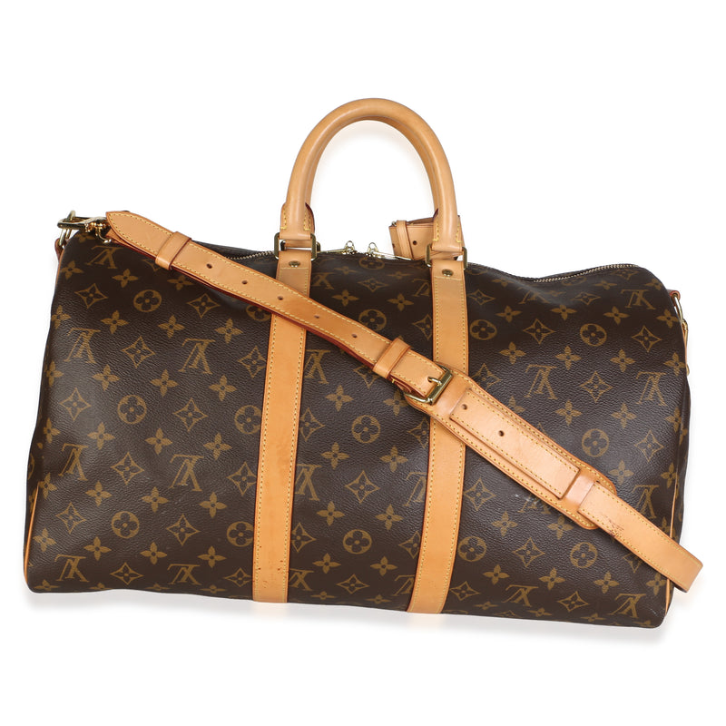Louis Vuitton Monogram Canvas Keepall Bandouliere 45 Brown Bag