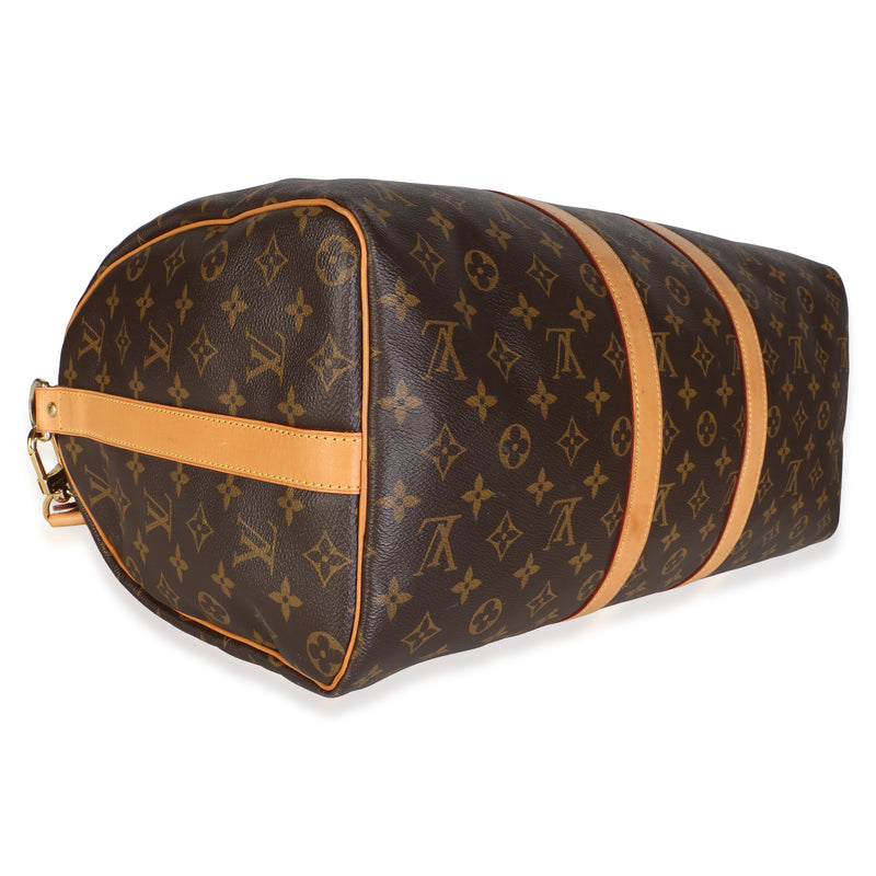 Louis Vuitton Monogram Canvas Keepall Bandouliere 45 Brown Bag