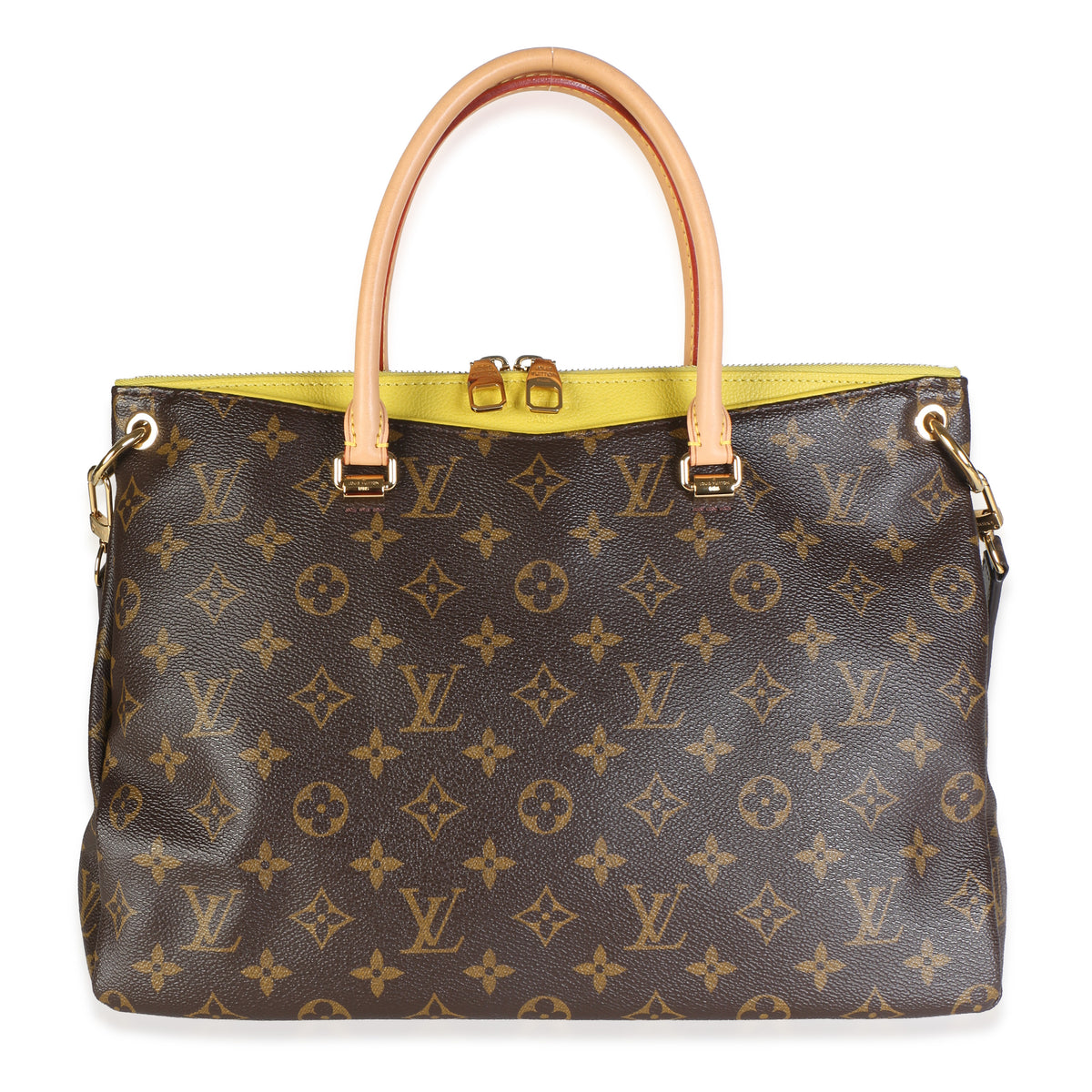 Louis Vuitton Pistache Monogram Canvas Pallas Mm Brown; Green; Yellow Bag