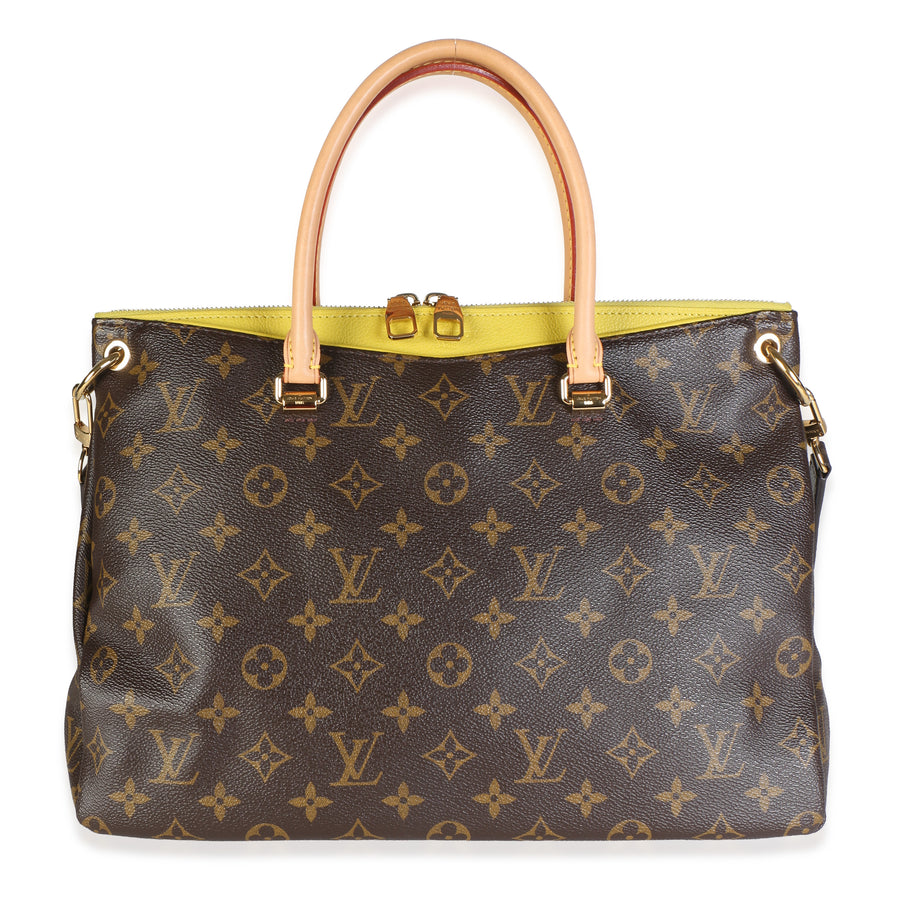 Louis Vuitton Pistache Monogram Canvas Pallas Mm Brown; Green; Yellow Bag