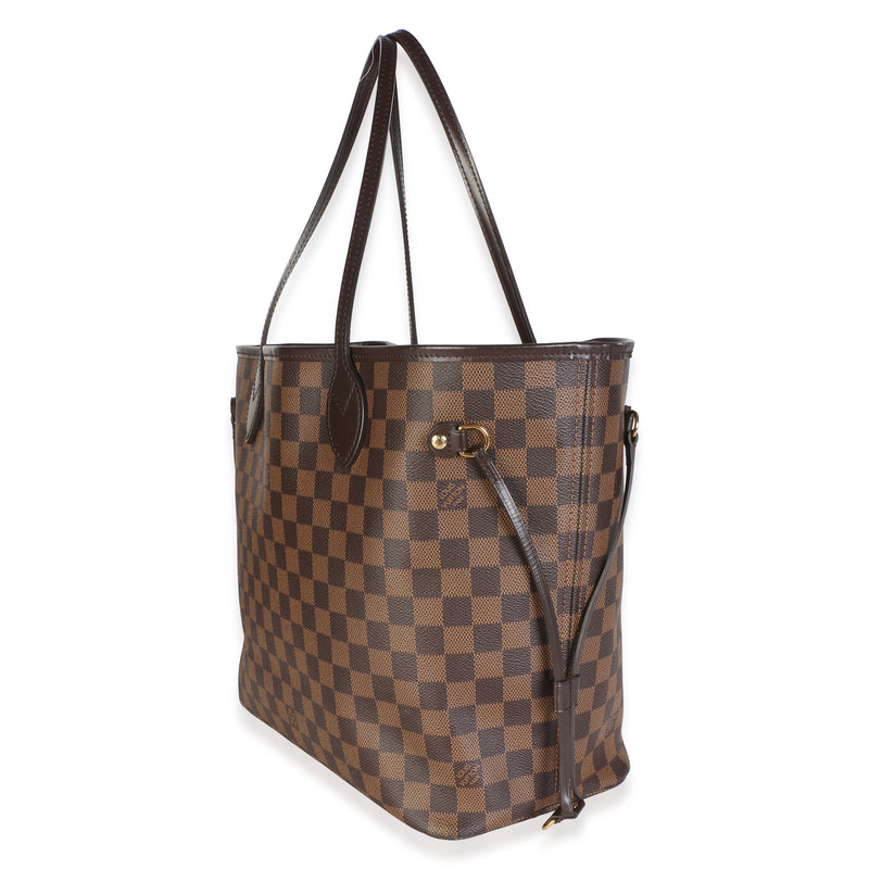 Louis Vuitton Damier Ebene Canvas Neverfull Mm Brown Coated Bag