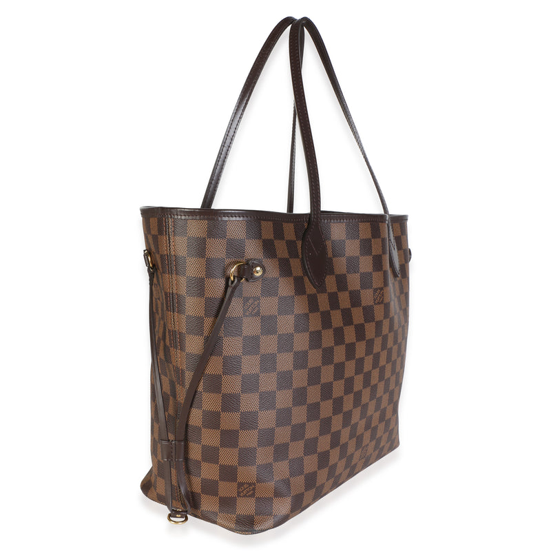 Louis Vuitton Damier Ebene Canvas Neverfull Mm Brown Coated Bag