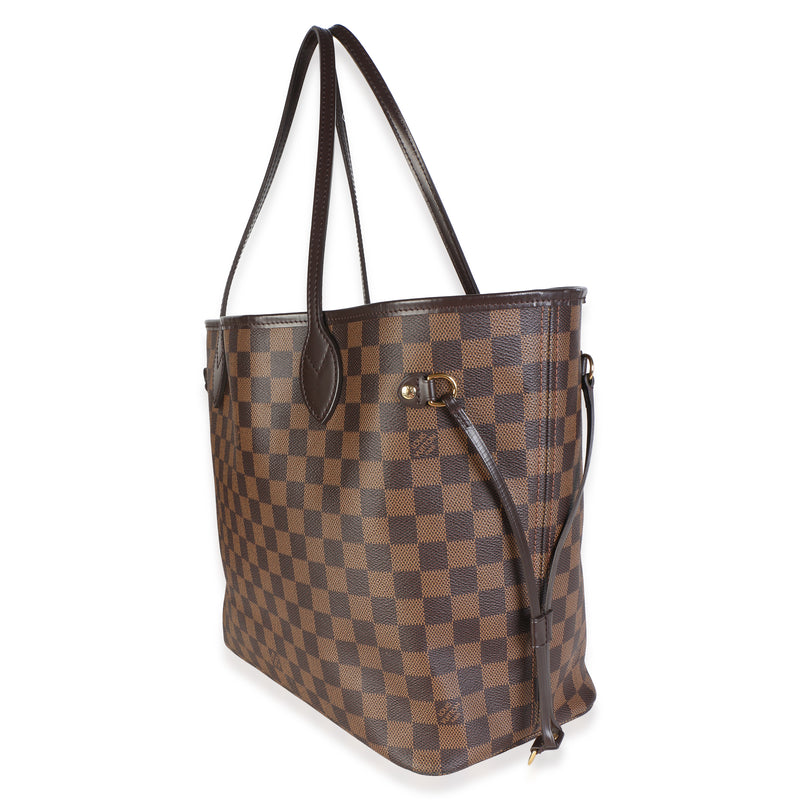 Louis Vuitton Damier Ebene Canvas Neverfull Mm Brown Coated Bag