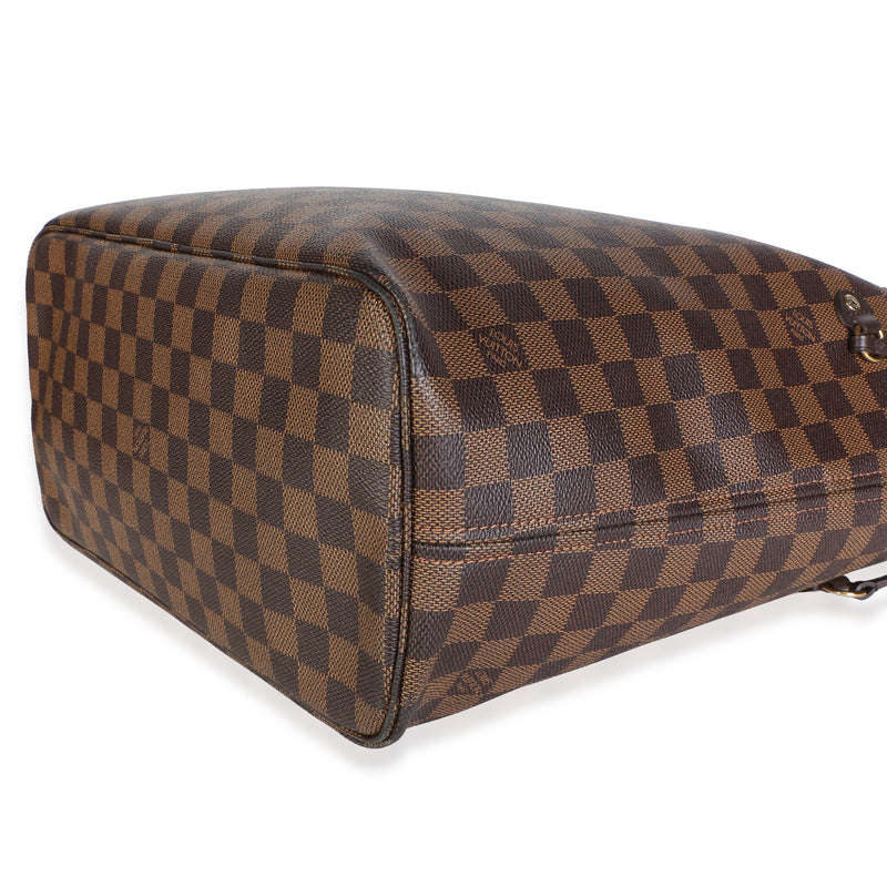Louis Vuitton Damier Ebene Canvas Neverfull Mm Brown Coated Bag