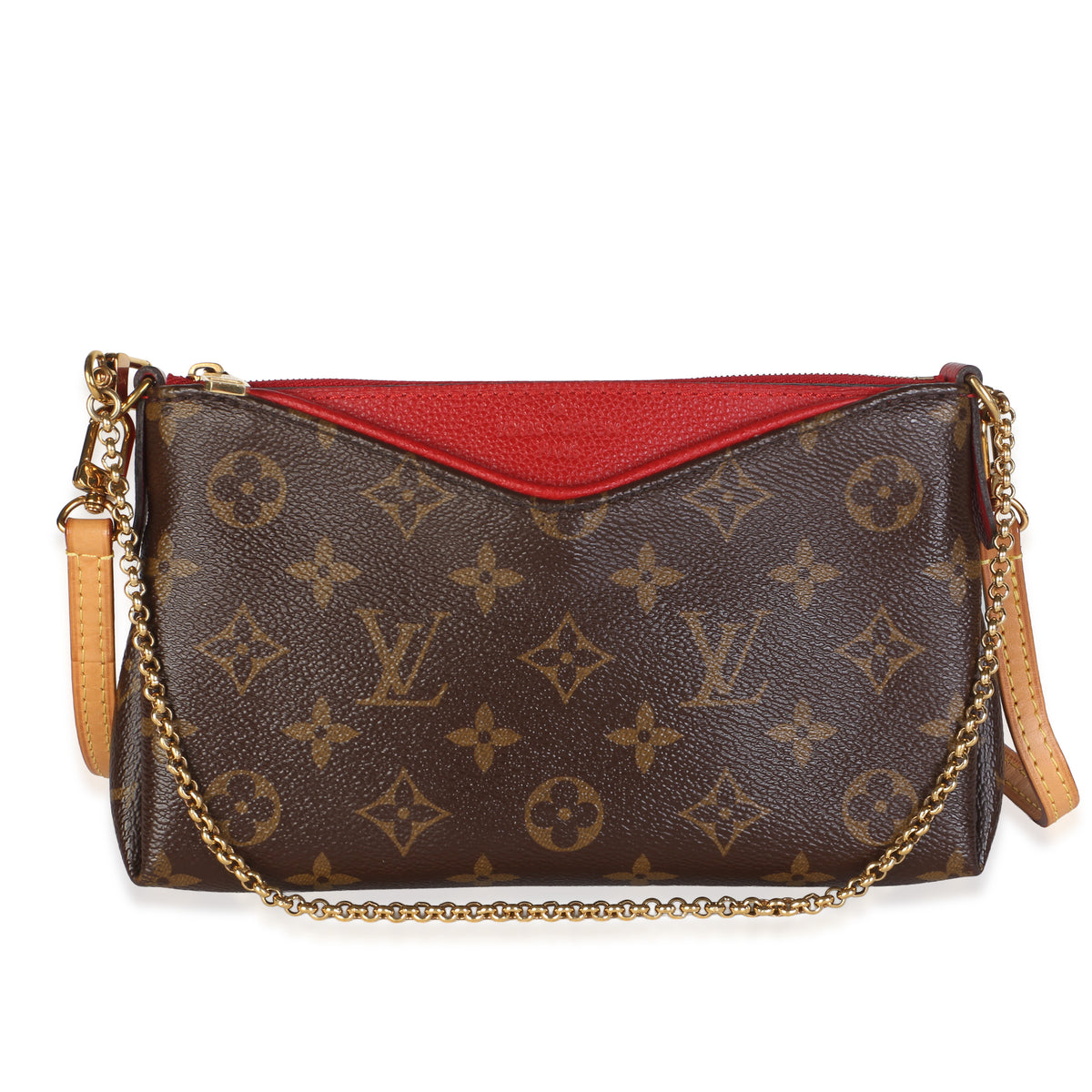 Louis Vuitton Cherry Monogram Canvas Pallas Clutch Brown; Multicolor Coated