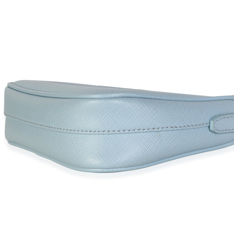 Prada Celeste Blue Saffiano Lux Mini Re-Edition 2005 Shoulder Bag Leather