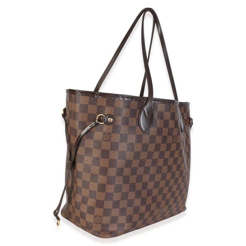 Louis Vuitton Damier Ebene Canvas Neverfull Mm Brown Coated Bag