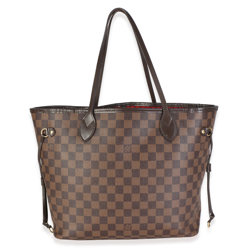 Louis Vuitton Damier Ebene Canvas Neverfull Mm Brown Coated Bag