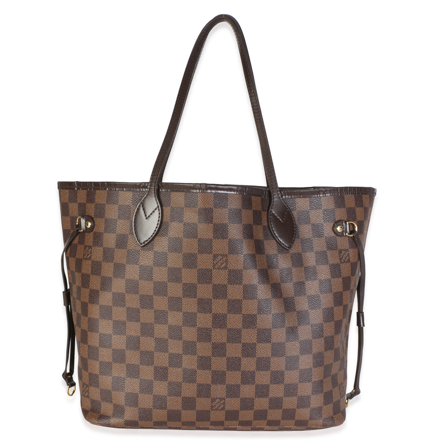 Louis Vuitton Damier Ebene Canvas Neverfull Mm Brown Coated Bag